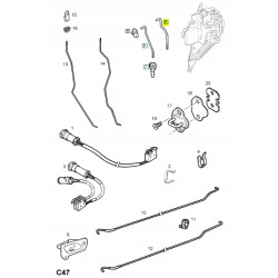 PRĘT,UCHWYT ZEWNĘTRZNA KLAMKA DRZWI PRZEDNICH,LEWY OPEL ASTRA F OE 90381715