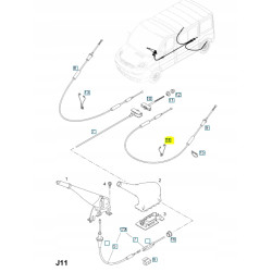 PROWADNICA,LINKA HAMULCA RĘCZNEGO,TYLNY LEWY OPEL VIVARO A B OE 91169343
