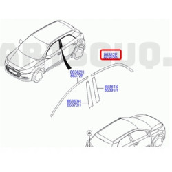 Naklejka drzwi lewy tył Hyundai I20 2014- OE 86382 C7000