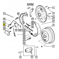 Sprężyna powrotna szczęk hamulcowych 1994-1996 Jeep GrandCherokee J3112780