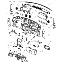 Listwa prawa deski rozdzielczej MOPAR 2002-2004 Jeep Liberty 5GN55XDVAD