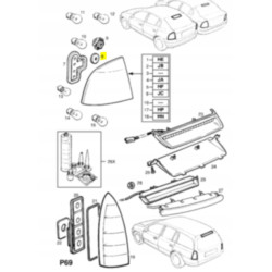 USZCZELNIENIE,ŚWIATŁO TYLNE OPEL ASTRA-G + ZAFIRA-A OE 1223755 9117736