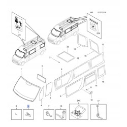 Element dystansujący szyby przedniej Opel Movano B, Vivaro B OE 93167894