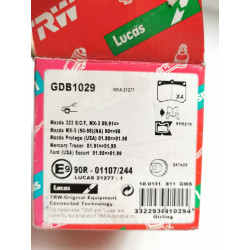 Zestaw klocków hamulcowych, hamulce tarczowe TRW GDB1029