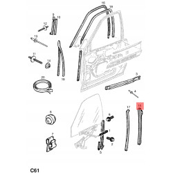 Prowadnica Szyba przednia lewa Opel Astra F OE 148651 90360455