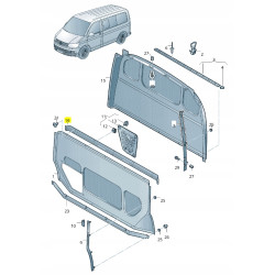 Listwa łącząca grodzię Volkswagen Transporter 2006- OE 7H0863236