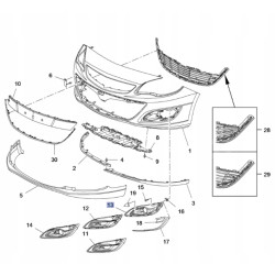 Kratka halogenu lewy przód Opel Astra J OE 1401021 13387224