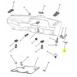 ŚRUBA BLACHA 4.8 x 20 MOCOWANIE PÓŁKI BOCZNEJ OPEL ASTRA F 2208815 90241755