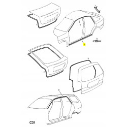 Uszczelka, panel progowy, lewa OPEL VECTRA-B OE 164763 90464359