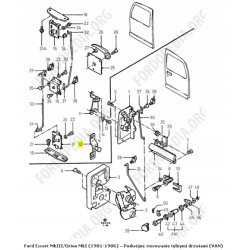 Rygiel drzwi tylnych Ford Escort MkIII Orion MkI OE 81AB-V43118-CA 6119326