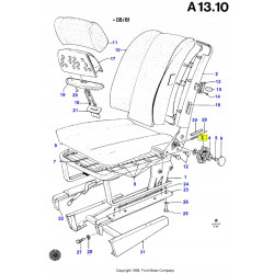 Pokrętło - mechanizm odchylania przód FORD Fiesta 1976-1989 OE 6021656