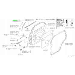USZCZELKA, PRZEGRODA DRZWI TYLNYCH, PRAWA NISSAN ALMERA OE 82838-0N800
