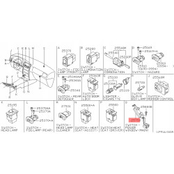Panel sterowania szyb Lewy Nissan Primera P10E OE 2540170J11 25401-70J11
