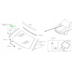 LISTWA, SZYBA PRZEDNIA BOCZNA PRAWA NISSAN MAXIMA A32 A32B OE 72760-40U10