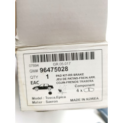 Klocki hamulcowe tył Chevrolet Epica OE 96475028