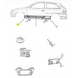 WYPRASKA,OSŁONA OD KAMIENI,PRZEDNIA,LEWY OPEL ASTRA-F OE 0164729 90428239