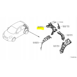 Słupek wewnętrzny Lewy Tył Nissan Micra K13 5D G66311HBEA G6631-1HBEA