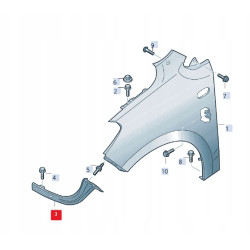 Wspornik błotnika lewy przód Volkswagen UP 2015- OE 1S0821141
