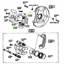 Spinka, mocowanie zacisk hamulcowy Toyota Celica Corolla OE 47748-14050