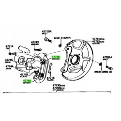 Spinka, mocowanie zacisk hamulcowy Toyota Celica Corolla OE 47743-14040