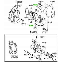 Spinka, mocowanie klocków hamulcowych Toyota Previa Estima OE 47748-28010