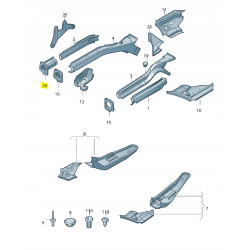 Część sekcyjna - podłużnica prawy przód Volkswagen Passat 2001- 8D0803104A