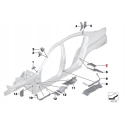Część kształtowa, nadkole, lewa wewnętrzna BMW 5 F10 OE 41217206361