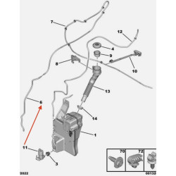 Wąż spryskiwacza szyby przedniej Peugeot 2008 II OE 9827099380
