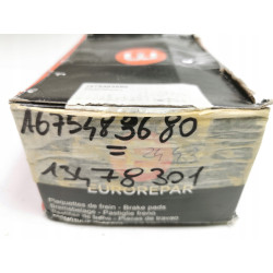 Zestaw klocków hamulcowych, hamulce tarczowe Eurorepar 1675483680