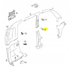 Klips, osłona słupka przedniego, dolna OPEL AGILA A OE 4704209 9207026