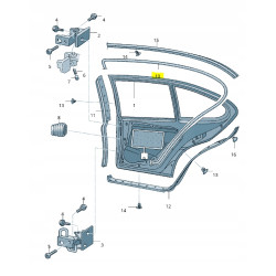 Uszczelka drzwi lewy tył Seat Toledo 99- Leon 00- 1M0867367RGUY 1M0867367R