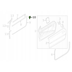Dolny element mocujący uszczelkę - 2006-2013 Volvo C70 OE 1285015