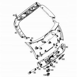 Zaczep osłony lewego spojlera, klapa bagażnika Mercedes A B A0009913100