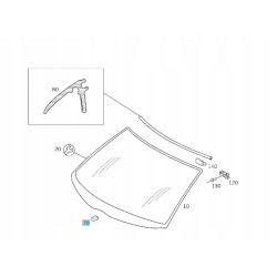 Podkładka dystansowa szyby 14 x 8 x 5 mm Mercedes-Benz OE A2106710397