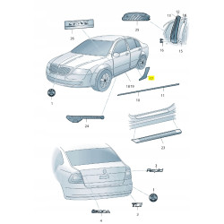 FOLIA OCHRONNA PROGU, BŁOTNIKA PRAWY TYŁ SKODA RAPID SEAT TOLEDO 5JA807906B