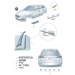 Folia Ochronna Błotnika Tył Lewa Skoda Octavia 2020- OE 5E3807905C