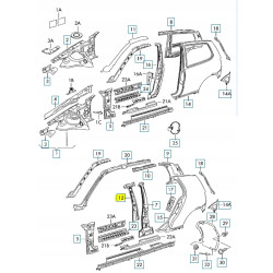 Poszycie, słupek B, wewnętrzny prawy Volkswagen Polo 2000- 6N4809444B