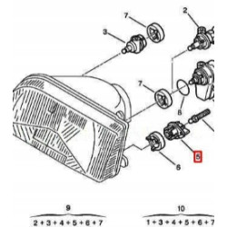 Nakrętka śruby regulacji reflektora do reflektora CITROEN ZX OE 95583069