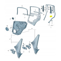Osłona blenda drzwi tył lewa Volkswagen Passat 1996- OE 3B9839903FDPE