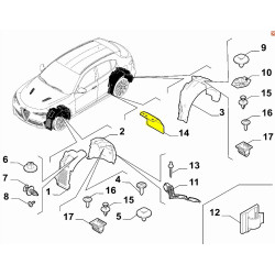 Osłona progu nadkola prawy tył ALFA ROMEO STELVIO MY17-ON OE 670156981