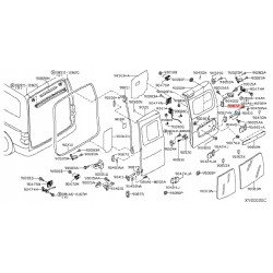 Uszczelka gumowa zawiasu, górna 2013-2020 Nissan NV OE 90872-JX50B