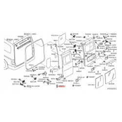 Uszczelka gumowa zawiasu, lewa dolna 2013-2021 Nissan NV 90875-JX50B