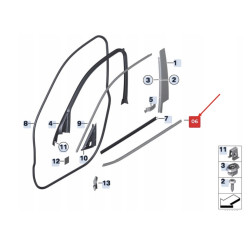 Uszczelka szyby zewnętrznej drzwi przednich lewych BMW X3 F25 51337317905