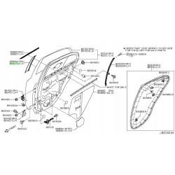 TAŚMA-PRZEDNIA SKRZYDŁA DRZWI TYLNYCH, LEWA NISSAN MICRA OE 82817 1HB0A
