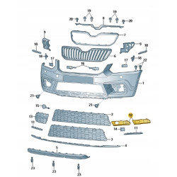 KRATKA ZAŚLEPKI ZDERZAKA LEWY PRZÓD SKODA YETI OE 5L0807681A 5L0807681A9B9