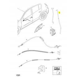Pręt, uchwyt, zewnętrzna klamka drzwi przednich, lewa OPEL ASTRA H 24463564