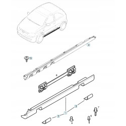 Śruba z łbem owalnym, 4,8 mm x 16 mm, listwa progowa OPEL ASTRA H 9270528