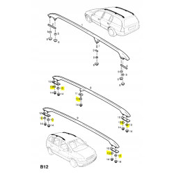 Uszczelka, reling dachowy, tył Opel ASTRA-G ZAFIRA-A OE 1732492 90449899
