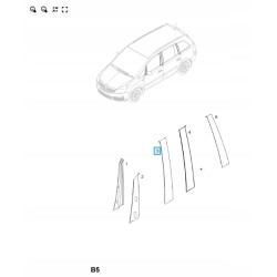 Naklejka ozdobna ramy okna drzwi przednie prawe Opel Zafira B - 13166403