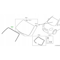 Listwa, uszczelka szyba przednia Nissan Almera Micra Sunny OE 72750-1HB0A